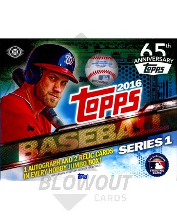 2016 Topps Series 1 Baseball Jumbo HTA 6 Box Case
