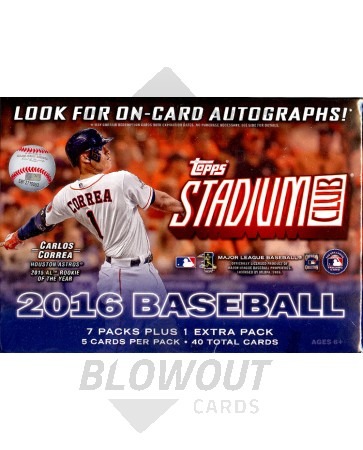 2016 Topps Stadium Club Baseball Blaster Box