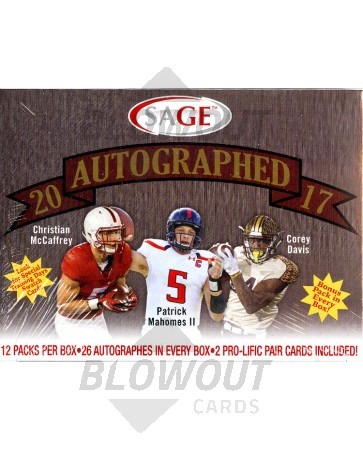 2017 Sage Autographed Football Hobby Box