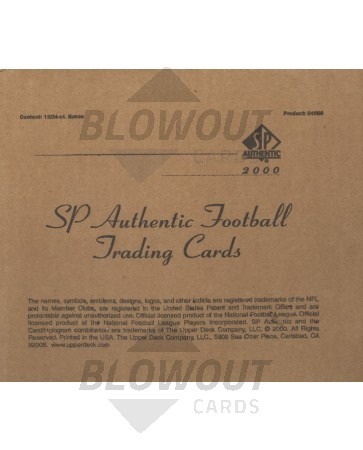 2000 Upper Deck SP Authentic Football Hobby 12 Box Case