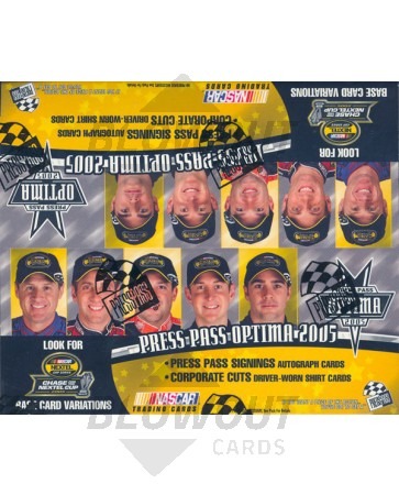 2005 Press Pass Optima Racing Retail 10 Box Case