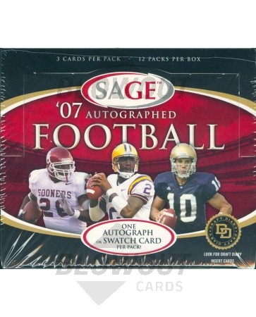 2007 Sage Autographed Football Hobby Box