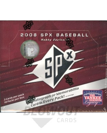 2008 Upper Deck SPx Baseball Hobby Box