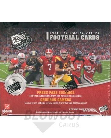 2009 Press Pass Football Hobby 20 Box Case