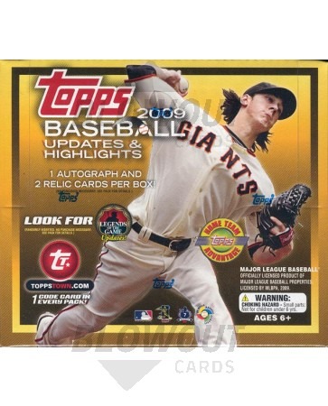 2009 Topps Updates & Highlights Baseball Jumbo HTA 6 Box Case