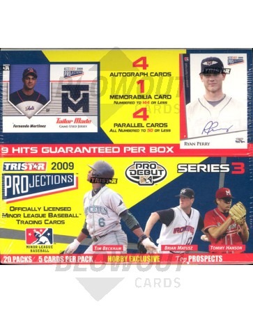 2009 Tristar Projections Series 3 Baseball Hobby 12 Box Case