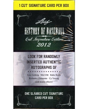 2012 Leaf History of Baseball Hobby 20 Box Case