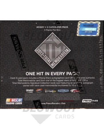 2013 Press Pass Total Memorabilia Racing Hobby 20 Box Case