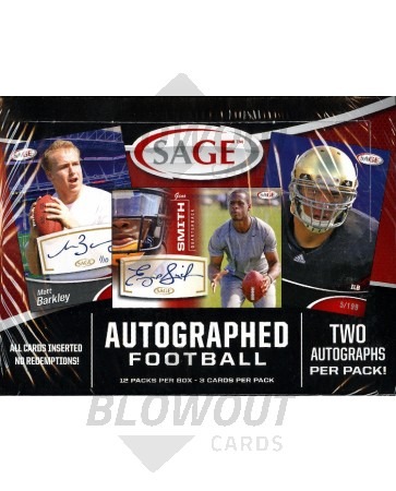 2013 Sage Autographed Football Hobby 10 Box Case