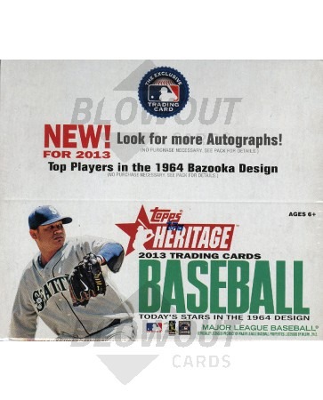 2013 Topps Heritage Baseball Retail 8 Box Case