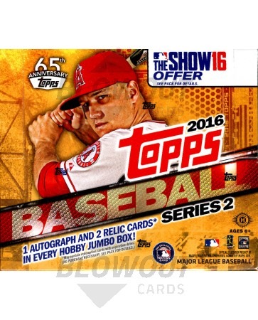 2016 Topps Series 2 Baseball Jumbo HTA 6 Box Case