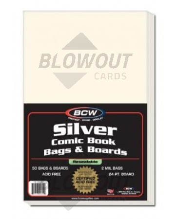 BCW Silver Age Resealable Comic Book Bag & Board - 50ct Pack