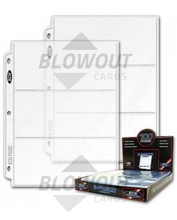BCW Pro 3 Pocket Currency 3-1/2 x 8 Page - 1000ct Case